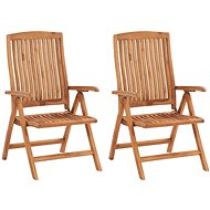 Positioning garden chairs 2 pcs solid teak wood 48980 - Garden Chair