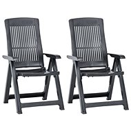 Adjustable garden chairs 2 pcs plastic anthracite 274811 - Garden Armchair