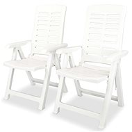 Adjustable garden chairs 2 pcs plastic white 274795 - Garden Armchair