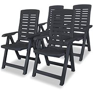 Adjustable Garden Chairs 4 pcs Plastic Anthracite 275071 - Garden Armchair
