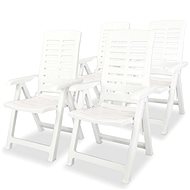 Adjustable garden chairs 4 pcs plastic white 274796 - Garden Armchair