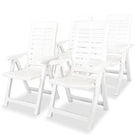 Adjustable garden chairs 4 pcs plastic white 275067 - Garden Armchair