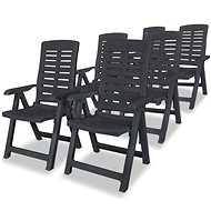 Adjustable Garden Chairs, 6pcs, Plastic, Anthracite, 274813 - Garden Armchair