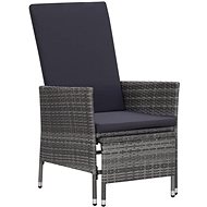 Adjustable garden chair with cushions polyratan gray 310230 - Garden Armchair