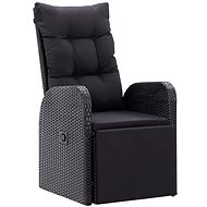 Adjustable garden chair with cushion polyratan black 46066 - Garden Armchair