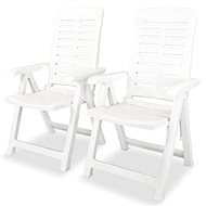 Adjustable garden chairs 2 pcs plastic white 43895 - Garden Chair