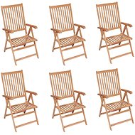 Adjustable garden chairs 6 pcs solid teak 3065526 - Garden Chair