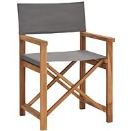 Režisérska stolička masívny tík sivá 47411 - Záhradná stolička