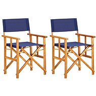Director' s chairs 2 pcs solid acacia wood blue 45948 - Garden Chair