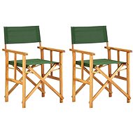 Director' s chairs 2 pcs solid acacia wood green 45949 - Garden Chair