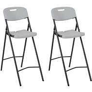 Folding bar stools 2 pcs HDPE and white steel 44561 - Garden Chair
