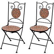 Folding bistro chairs 2 pcs ceramic terracotta 41529 - Garden Chair