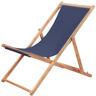 Folding beach chair fabric and wooden frame blue 44000 - Garden Armchair