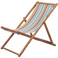 Folding beach chair fabric and wooden frame multicoloured 44002 - Garden Armchair