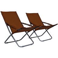 Folding beach chairs 2 pcs textile brown 47906 - Garden Chair