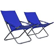 Folding beach chairs 2 pcs textile blue 47902 - Camping Armchair