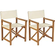 Folding Director's Chair 2 pcs Solid Teak Wood 3057528 - Garden Chair