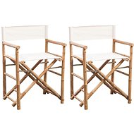 Folding Director's Chair 2 pcs Bamboo and Canvas 41895 - Garden Armchair