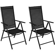 Folding garden chairs 2 pcs aluminum and textile black 41730 - Garden Chair