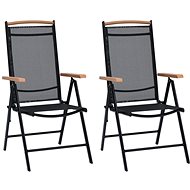 Folding Garden Chairs 2 pcs Aluminium and Textile Black 41732 - Garden Chair