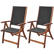 Folding Garden Chairs 2 Pcs Solid Acacia and Fabric 41747 - Garden Chair