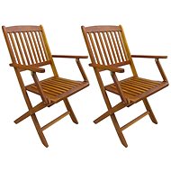 Folding garden chairs 2 pcs solid acacia wood 43377 - Garden Chair