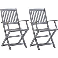 Folding garden chairs 2 pcs solid acacia wood 46333 - Garden Chair