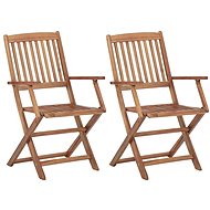 Folding garden chairs 2 pcs solid acacia wood 46337 - Garden Chair