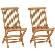 Folding garden chairs 2 pcs solid teak 41993 - Garden Chair