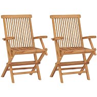 Folding Garden Chairs 2 pcs Solid Teak 41999 - Garden Chair