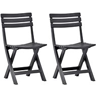 Folding garden chairs 2 pcs plastic anthracite 48787 - Garden Chair
