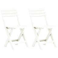 Folding garden chairs 2 pcs plastic white 48786 - Garden Chair