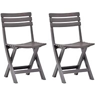 Folding garden chairs 2 pcs plastic mocha 48788 - Garden Chair