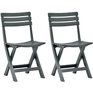 Folding garden chairs 2 pcs plastic green 48789 - Garden Chair