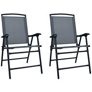 Folding garden chairs 2 pcs textile gray 47922 - Garden Chair