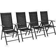 Folding Garden Chairs 4 pcs Aluminium and Textile Black 41731 - Garden Chair