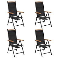 Folding Garden Chairs 4 pcs Aluminium and Textile Black 41733 - Garden Chair
