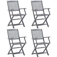 Folding garden chairs 4 pcs solid acacia wood 46334 - Garden Chair