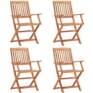 Folding garden chairs 4 pcs solid acacia wood 46655 - Garden Chair