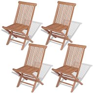 Folding Garden Chairs 4 pcs Solid Teak 43040 - Garden Chair