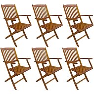 Folding garden chairs 6 pcs solid acacia wood 276357 - Garden Chair