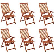 Folding Garden Chairs 6 pcs Solid Acacia Wood 3065516 - Garden Chair