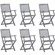 Folding garden chairs 6 pcs solid acacia wood 3065519 - Garden Chair