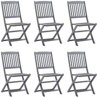 Folding Garden Chairs 6 pcs Solid Acacia Wood 3065520 - Garden Chair