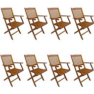 Folding Garden Chairs 8 pcs Solid Acacia Wood 276358 - Garden Chair