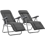 Folding Garden Chairs with Cushions 2 pcs Grey 44320 - Garden Chair