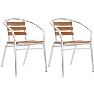 Stackable Garden Chairs 2 pcs Aluminium and WPC Silver 44793 - Garden Chair