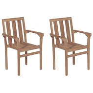 Stackable Garden Chairs 2 pcs Solid Teak 43041 - Garden Chair