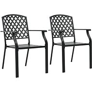 Stackable garden chairs 2 pcs steel black 44265 - Garden Chair