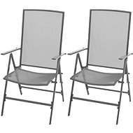 Stohovateľné záhradné stoličky 2 ks oceľové sivé 42716 - Záhradná stolička